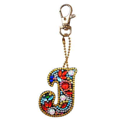 DIY Key Chain Diamond Painting Letters Women Girl Bag Keyring Pendant Gift