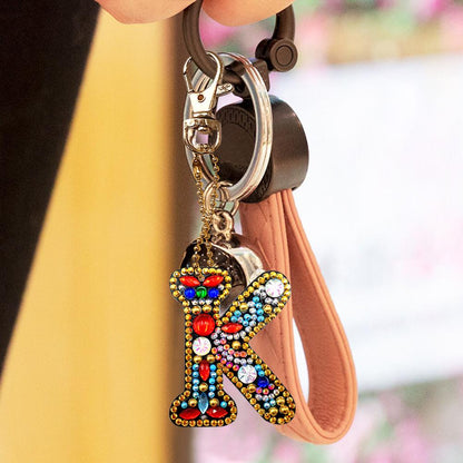 DIY Key Chain Diamond Painting Letters Women Girl Bag Keyring Pendant Gift