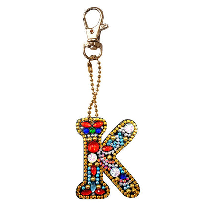 DIY Key Chain Diamond Painting Letters Women Girl Bag Keyring Pendant Gift