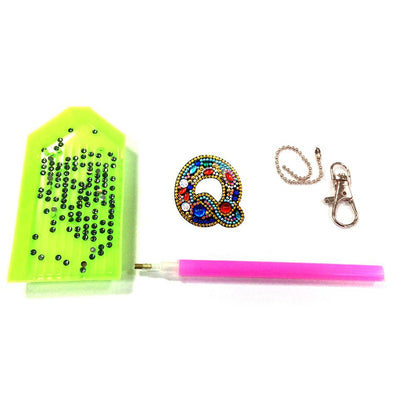 DIY Key Chain Diamond Painting Letters Women Girl Bag Keyring Pendant Gift