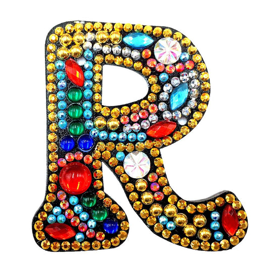 DIY Key Chain Diamond Painting Letters Women Bag Keyring Pendant Gift (R)