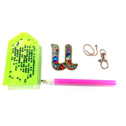 DIY Key Chain Diamond Painting Letters Women Girl Bag Keyring Pendant Gift