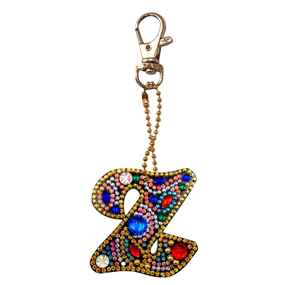 DIY Key Chain Diamond Painting Letters Women Bag Keyring Pendant Gift (Z)