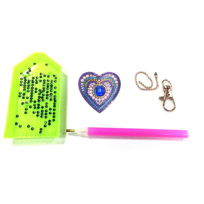 5pcs DIY Diamond Painting Keychain Full Drill Bag Love Hanging Ornaments