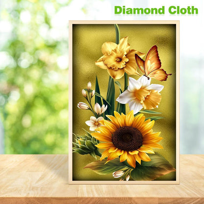 Flower Butterfly - Full Round Drill Diamond Painting 30*48CM