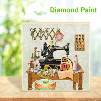 Sewing Machine - Full Round Drill Diamond Painting 30*30CM
