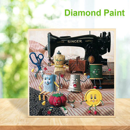Sewing Machine - Full Round Drill Diamond Painting 30*30CM