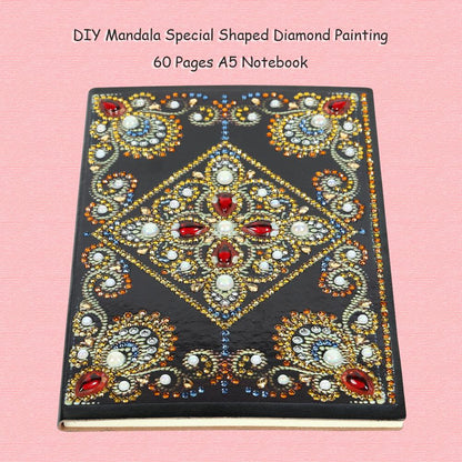 DIY Mandala Special Shaped Diamond Painting 60 Pages A5 Notebook Diary Book