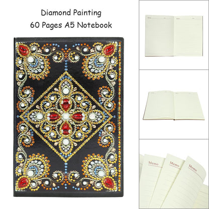 DIY Mandala Special Shaped Diamond Painting 60 Pages A5 Notebook Diary Book