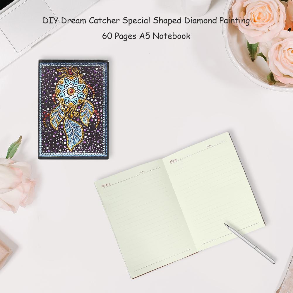 DIY Dream Catcher Special Shaped Diamond Painting 60 Sheets A5 Notebook