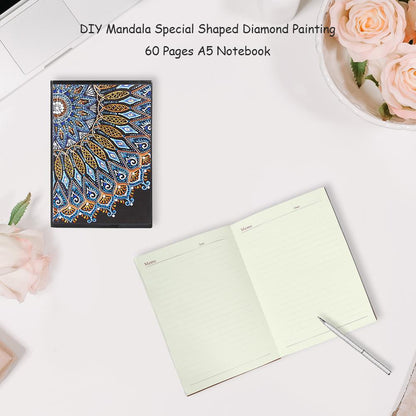 DIY Mandala Special Shaped Diamond Painting 60 Sheets Students A5 Notebook