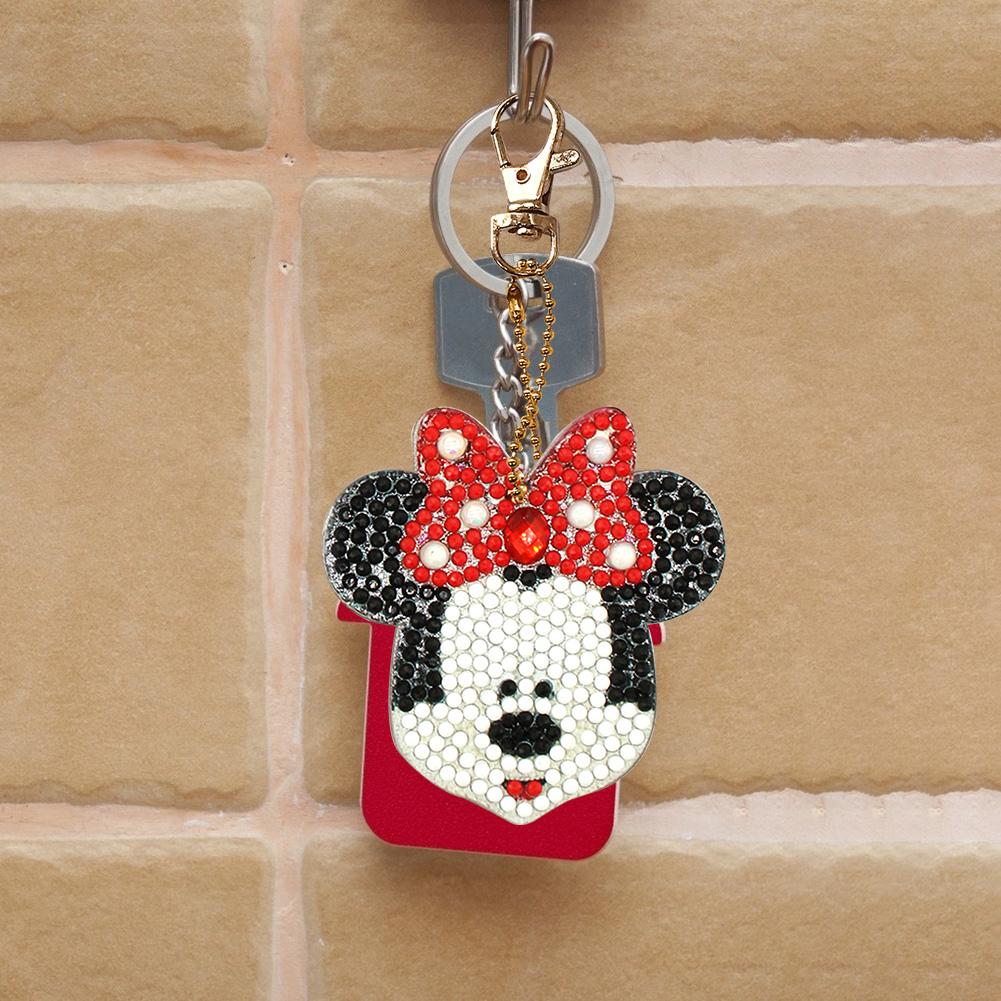 4pcs DIY Full Drill Special Shaped Diamond Painting Mouse Keychains Jewelry