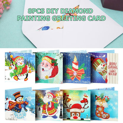 8pc 5D DIY Diamond Painting Greeting Card Special Shaped Birthday Xmas Gift