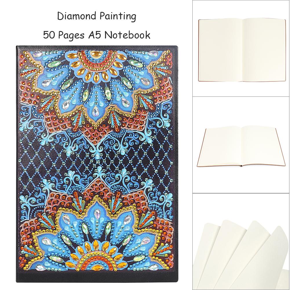DIY Mandala Special Shaped Diamond Painting 50 Pages A5 Diary Book Notebook