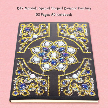 DIY Mandala Special Shaped Diamond Painting 50 Pages A5 Notebook Diary Book