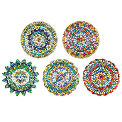 5pcs DIY Full Drill Diamond Paintng Special Shape Mandala Pattern Key Chain