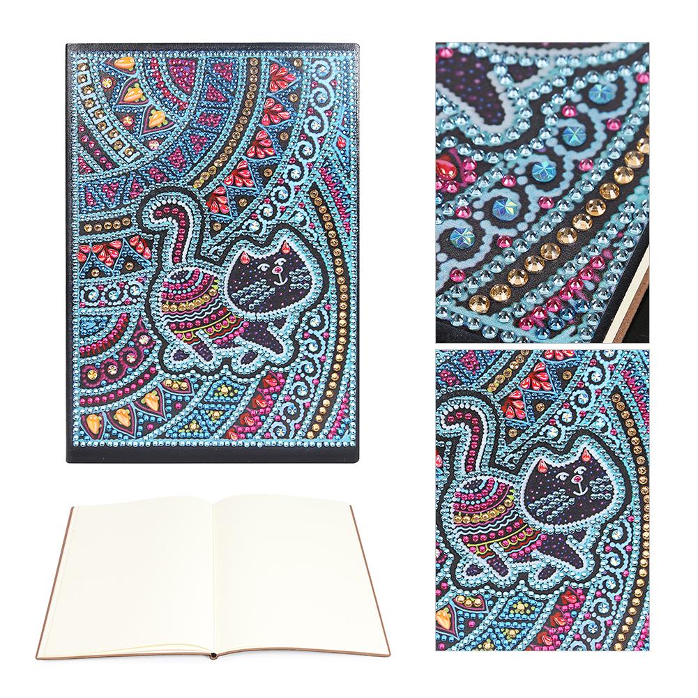 DIY Cat Special Shaped Diamond Painting 50 Pages A5 Notebook Sketchbook