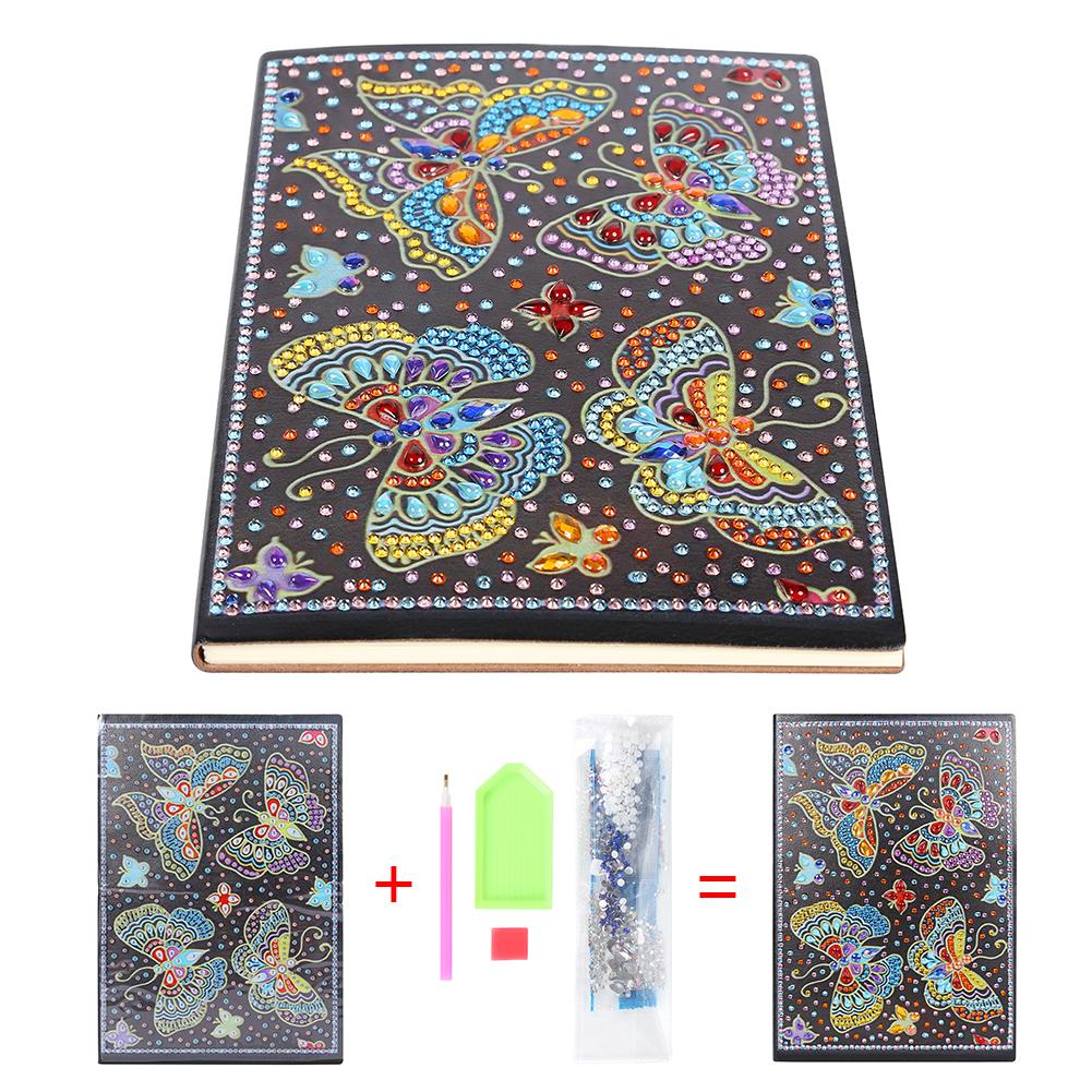 DIY Butterfly Special Shaped Diamond Painting 50 Pages A5 Notebook Notepad