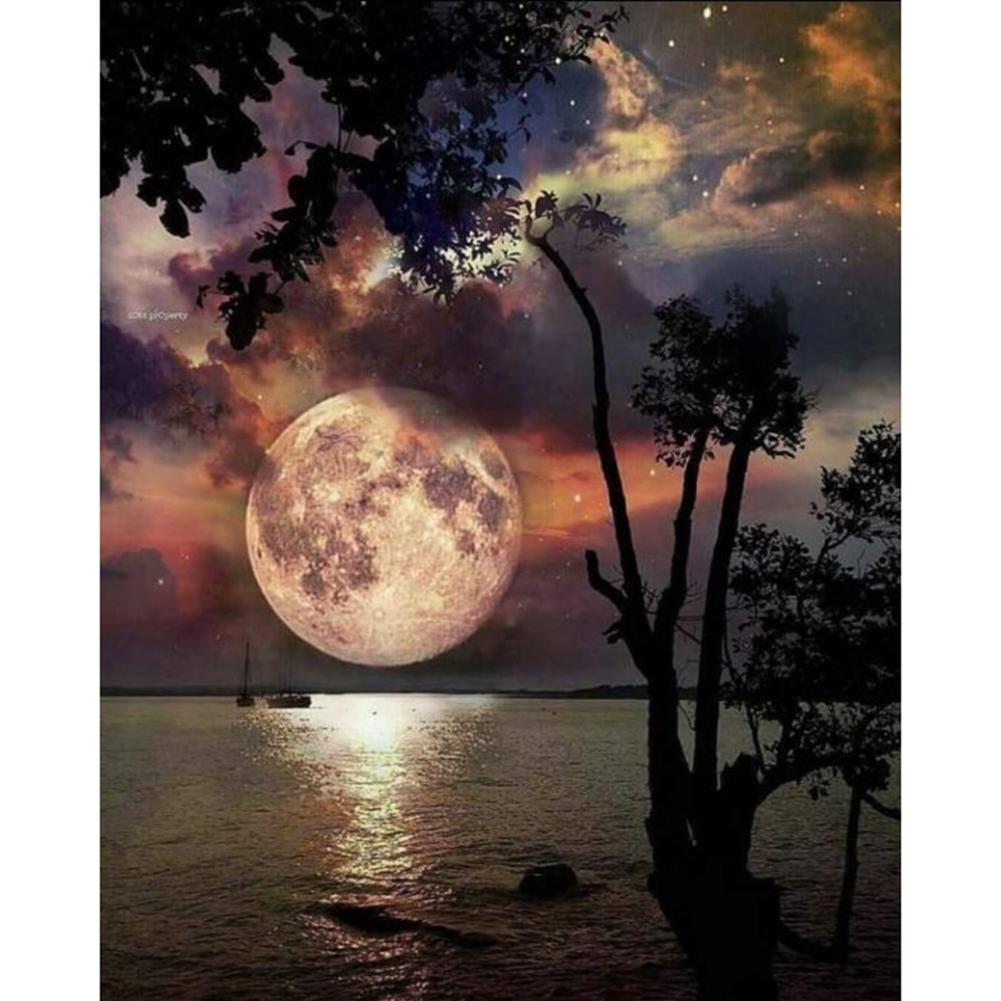 Moon Scenery - Full Round Drill Diamond Painting 40*30CM