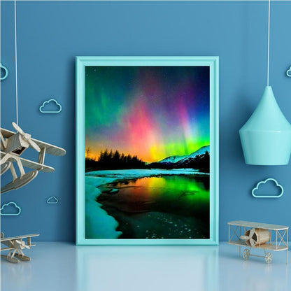 Aurora Scenery - Full Square Drill Diamond Painting 40*30CM