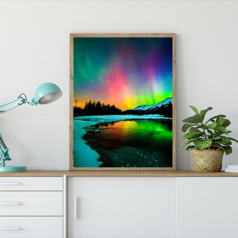 Aurora Scenery - Full Square Drill Diamond Painting 40*30CM
