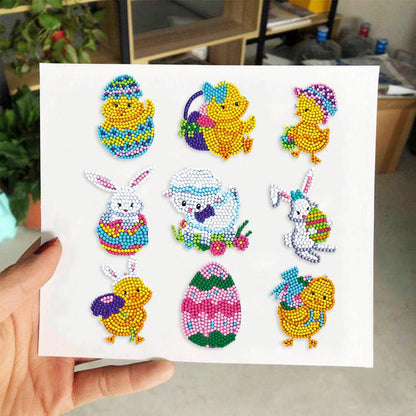 DIY Full Drill Round Diamond Painting Cartoon Animal Stickers Children Gift