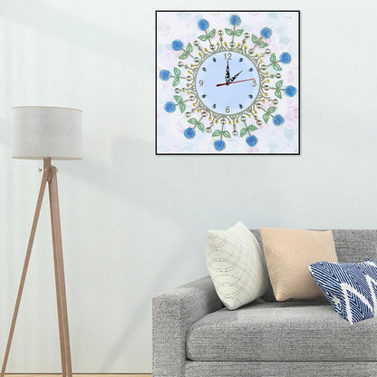 Flower Clock - Full Round Drill Diamond Painting 35*35CM