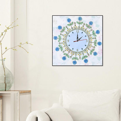 Flower Clock - Full Round Drill Diamond Painting 35*35CM