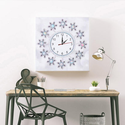 Flower Clock - Full Round Drill Diamond Painting 35X35CM