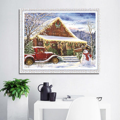 Snowman - Full Round Drill Diamond Painting 40*30CM