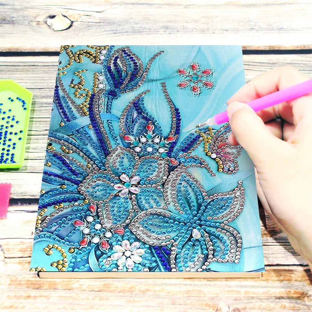 DIY Flower Special Shaped Diamond Painting 50 Pages A5 Notebook Sketchbook