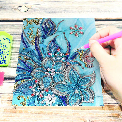 DIY Flower Special Shaped Diamond Painting 50 Pages A5 Notebook Sketchbook