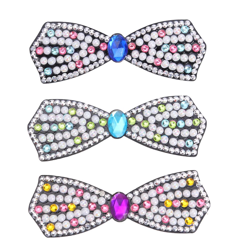 3pcs Butterfly Rhinestone Hair Clip DIY Crystal Bowknot Bobby Pin Barrettes