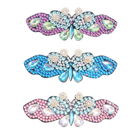 3pcs Butterfly Rhinestone Hair Clip DIY Crystal Bowknot Bobby Pin Barrettes