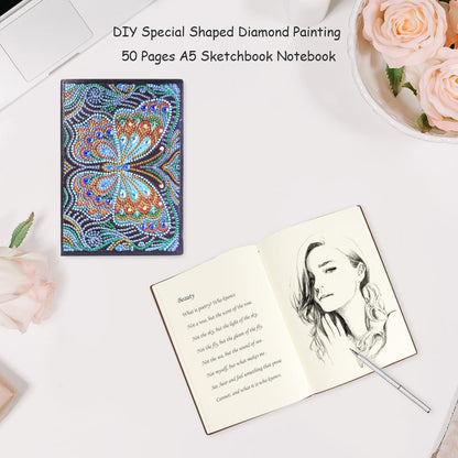 DIY Butterfly Special Shaped Diamond Painting 50 Pages Students Sketchbook