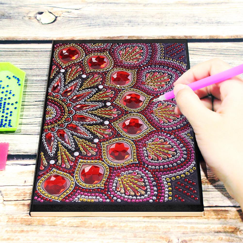 DIY Mandala Special Shaped Diamond Painting 50 Pages Sketchbook A5 Notebook