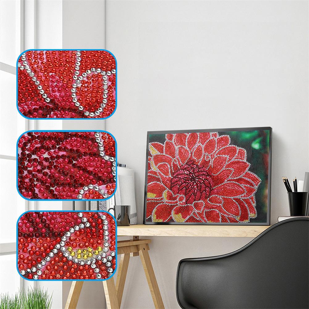 Flower - Special Shaped Drill Diamond Painting 25*30CM