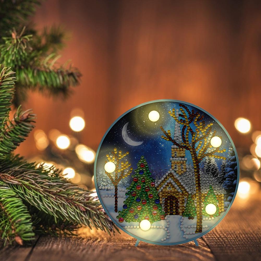 DIY Special Shaped Diamond Painting Christmas Tree House Light Home Decor