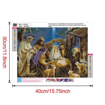 Birth Jesus - Full Round Drill Diamond Painting 40*30CM