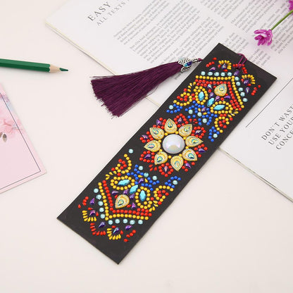 DIY Special Shaped Diamond Painting Leather Tassel Bookmark Creative Crafts