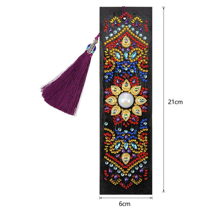 DIY Special Shaped Diamond Painting Leather Tassel Bookmark Creative Crafts