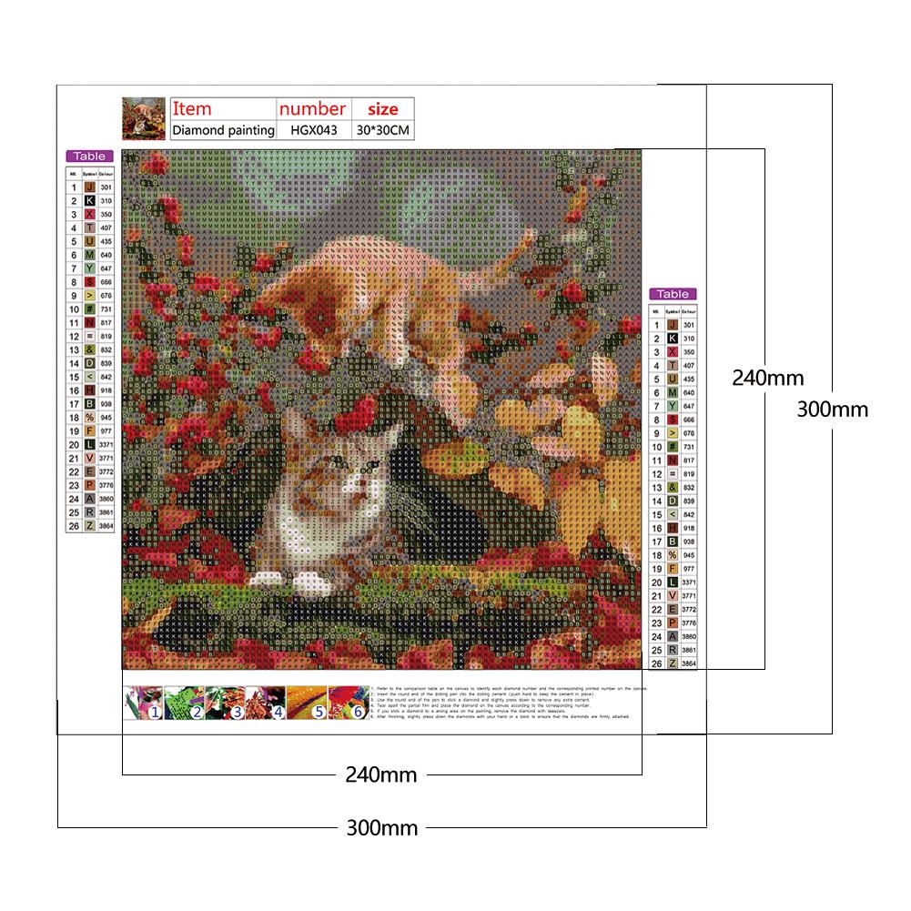 Cat - Full Round Drill Diamond Painting 30*30CM