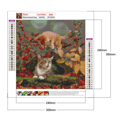 Cat - Full Round Drill Diamond Painting 30*30CM