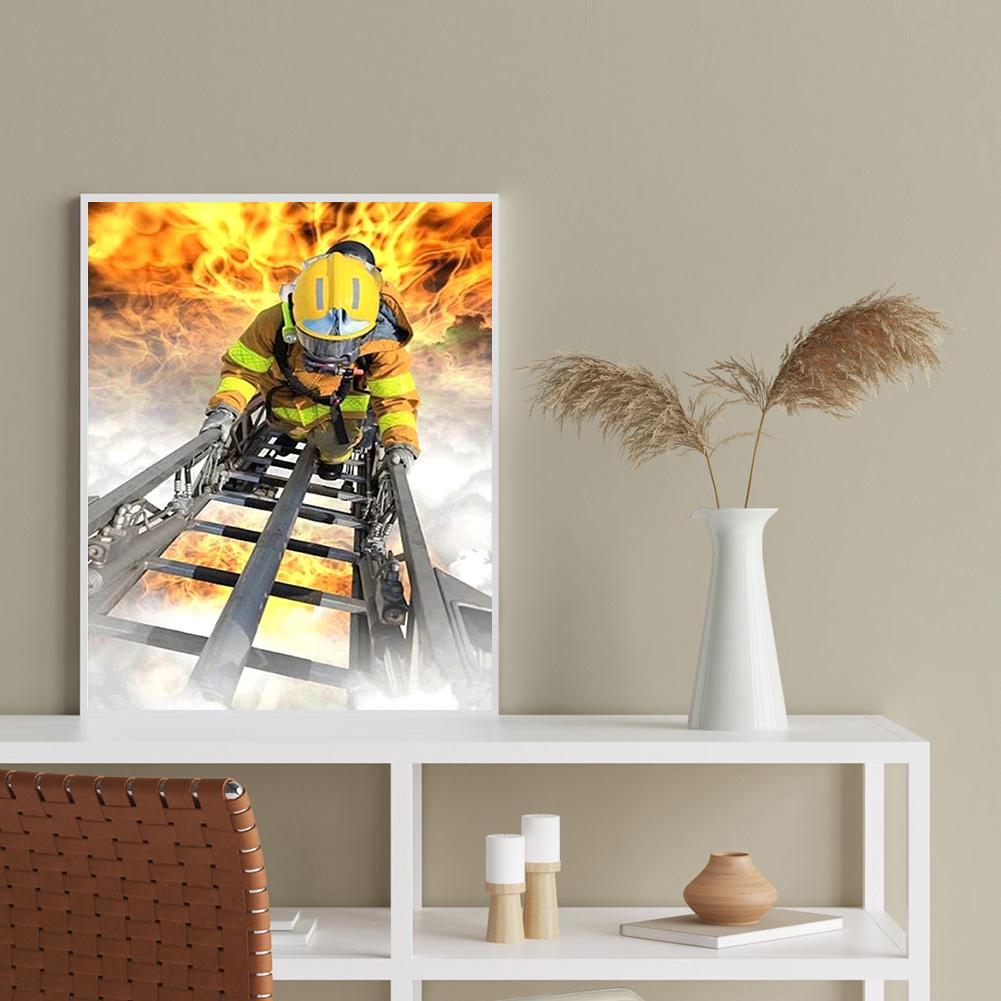 Fire Fighter - Full Round Drill Diamond Painting 30*40CM