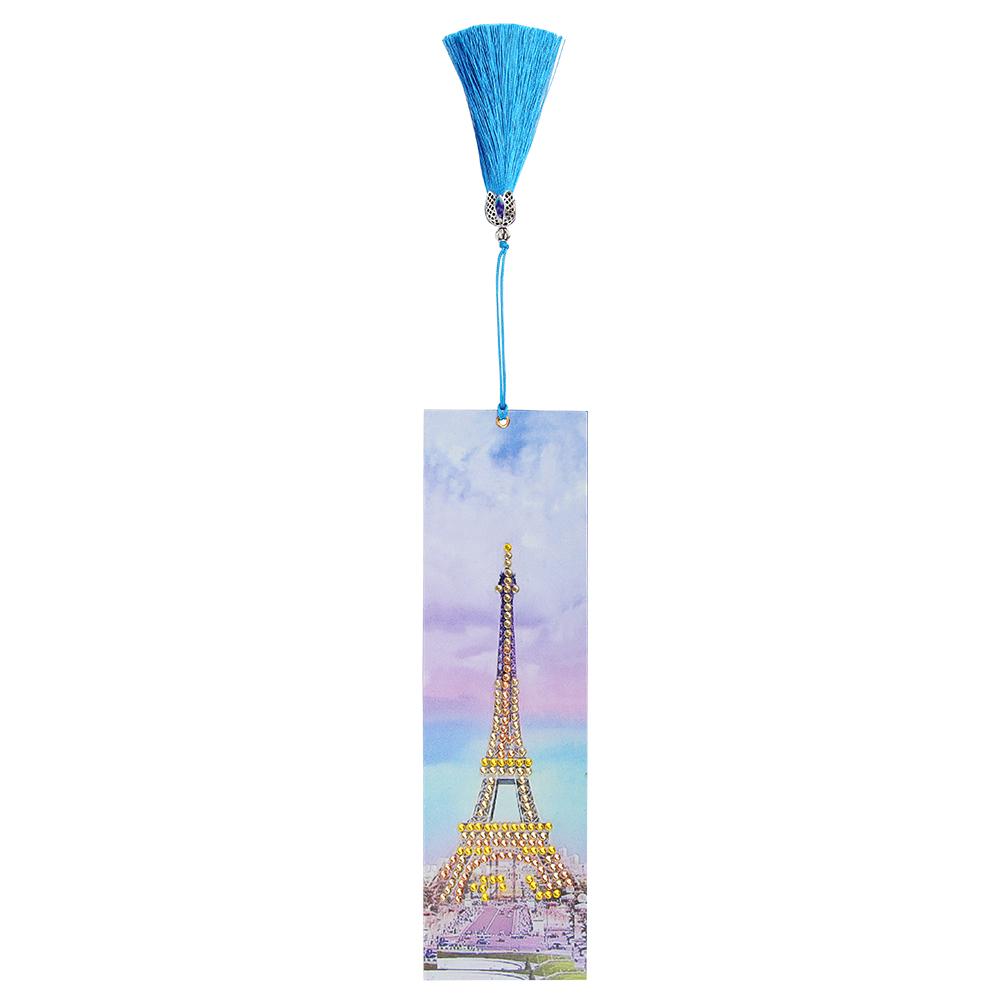 DIY Tower Special Shaped Diamond Painting Leather Tassel Bookmark Crafts