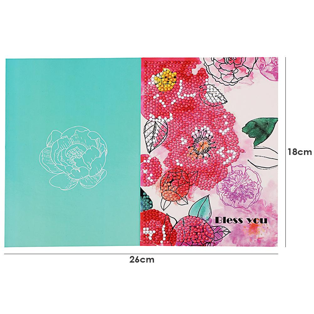 DIY Diamond Painting Flowers Greeting Card Birthday Valentine Blessing Gift