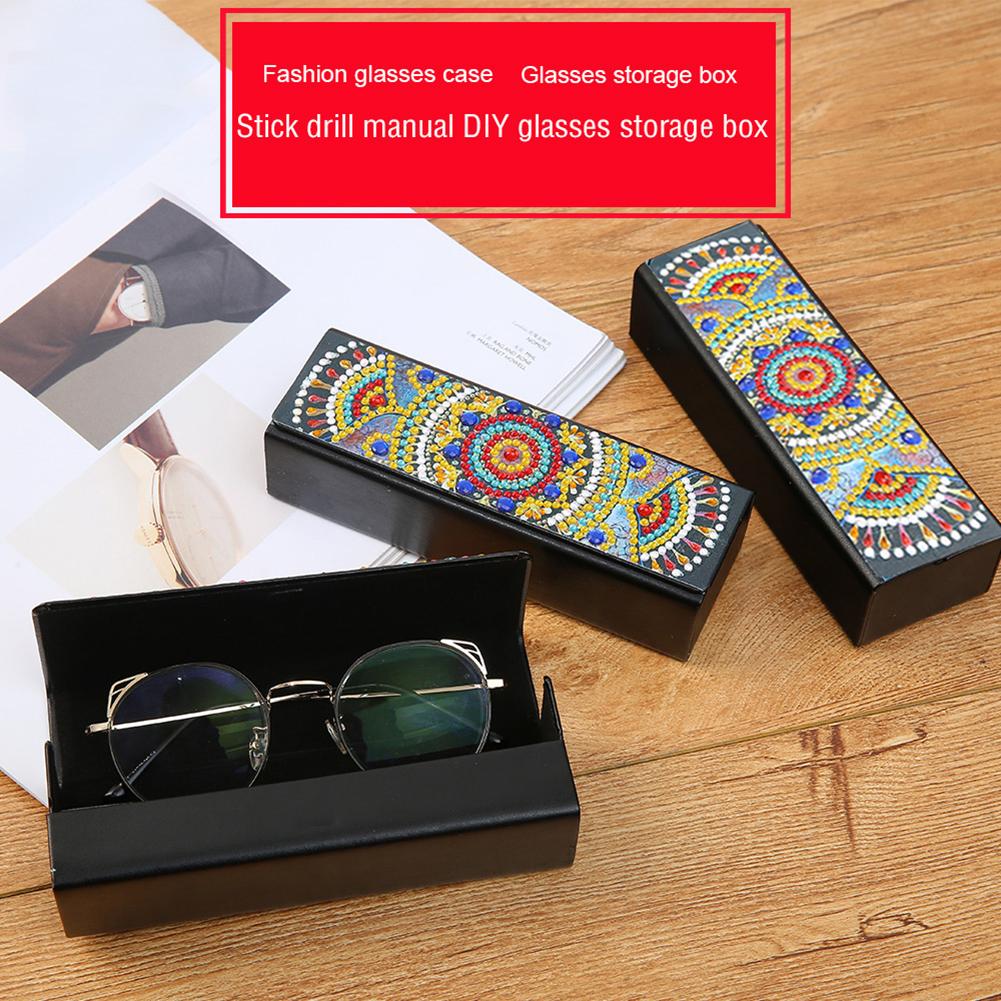 DIY Diamond Painting Sunglasses Case Portable Leather Glasses Storage Box