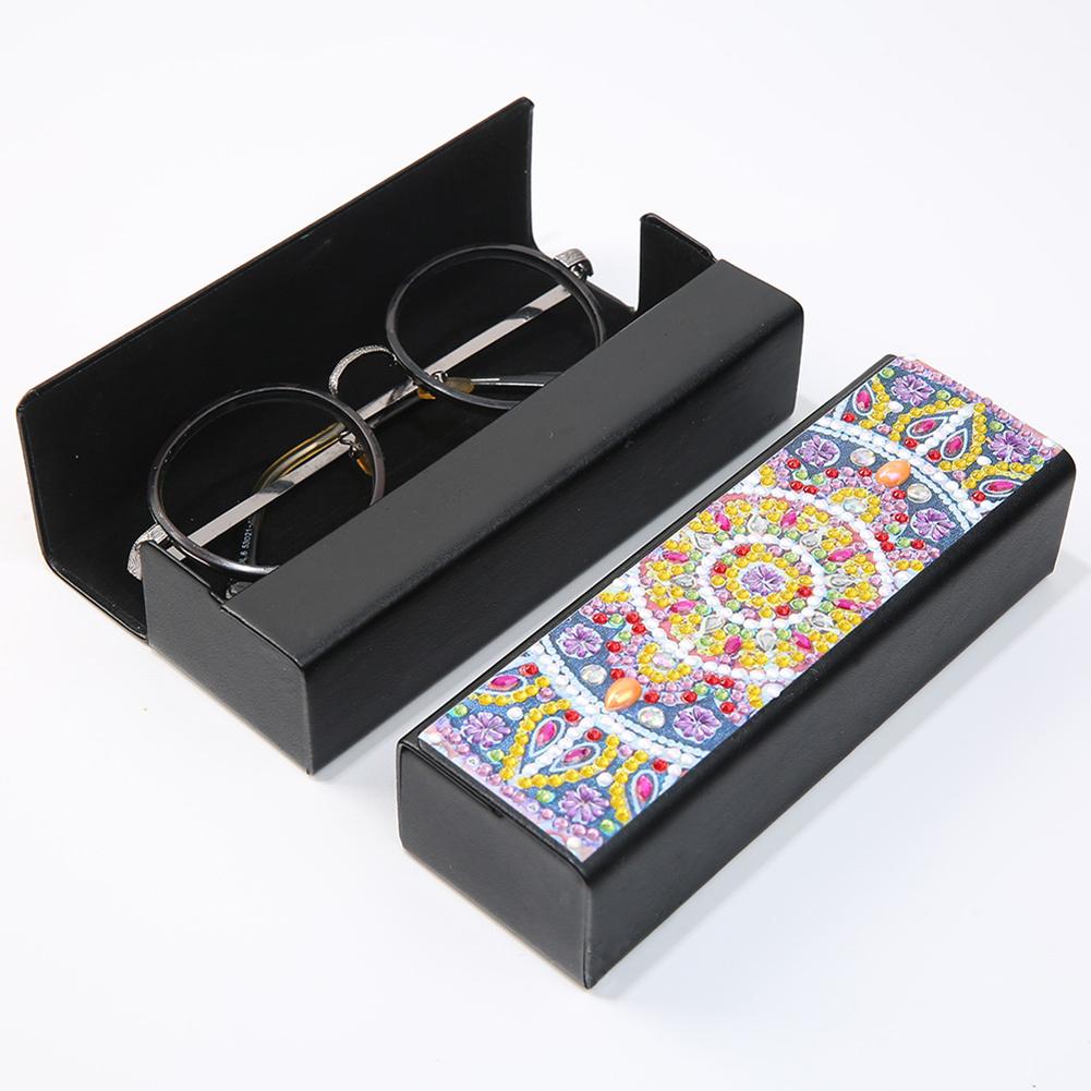 DIY Diamond Painting Leather Eye Glasses Box Travel Sunglasses Storage Case