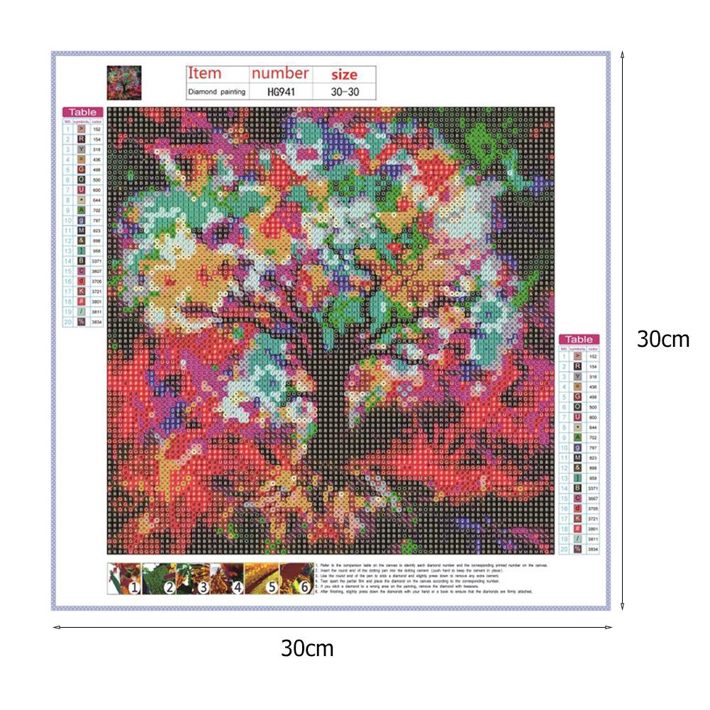 Tree - Full Round Drill Diamond Painting 30*30CM