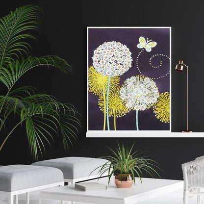 Dandelion - Special Shaped Drill Diamond Painting 30*40CM